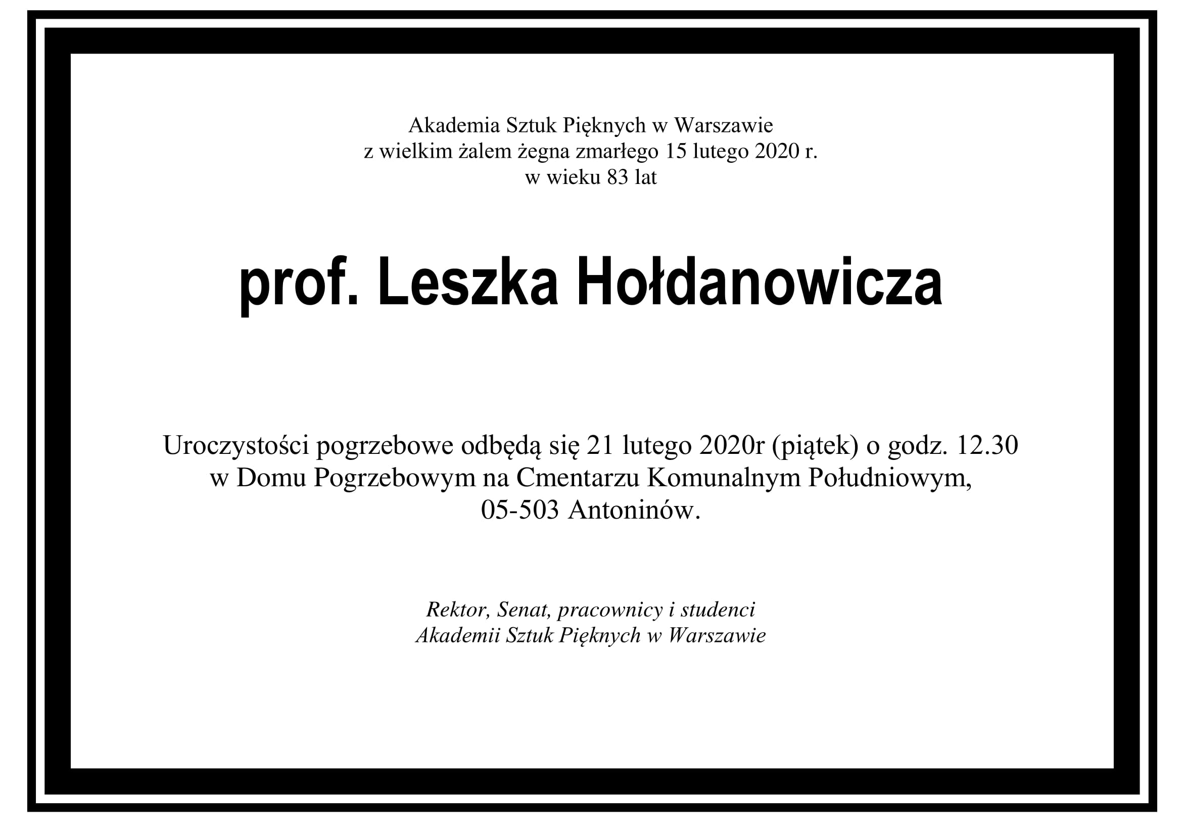 nekrolog z datą pogrzebu