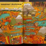 Komiks dla dzieci „Którędy do Yellowstone? Dzika podróż po parkach narodowych” Aleksandry i Daniela Mizielińskich.