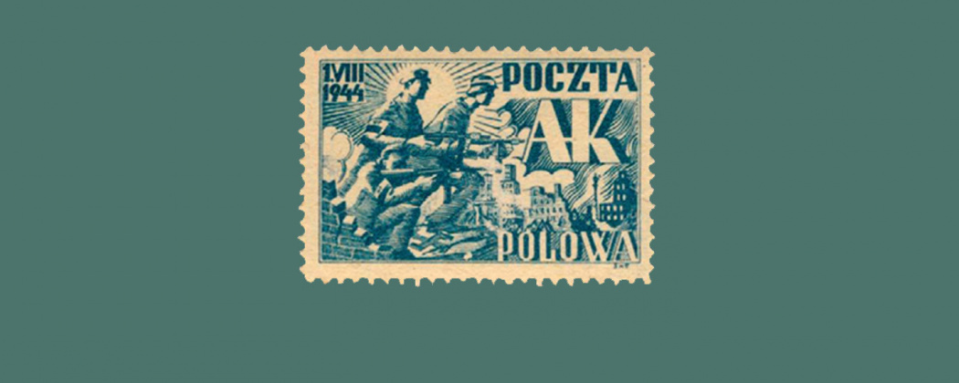 Stanisław Miedza Tomaszewski, znaczek Poczty Polowej AK, 1944, Muzeum Powstania Warszawskiego. Sztuka wszędzie, il. s. 456.