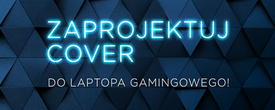 Napis na ciemnym tle zaprojektur cover do laptopa gamingowego